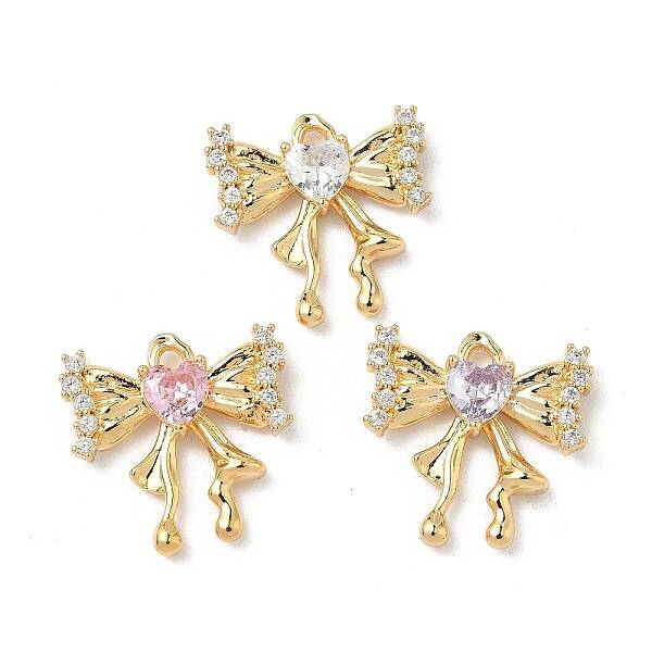 Brass Micro Pave Cubic Zirconia Pendants