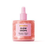 Fruit Pharm Glow Drops Brightening Shimmer Oil 100ml - Hydrating Formula with Hyaluronic Acid & Vitamin E for Radiant, Non-Gr...