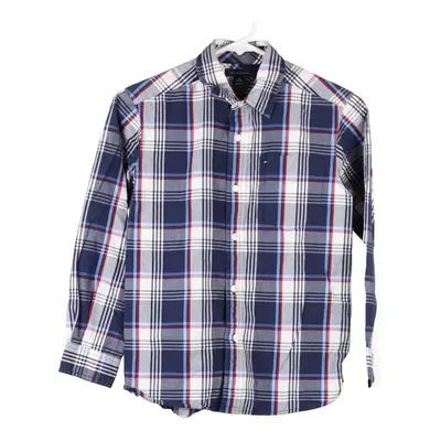 Age 8-10 Tommy Hilfiger Checked Shirt - Medium Navy Cotton