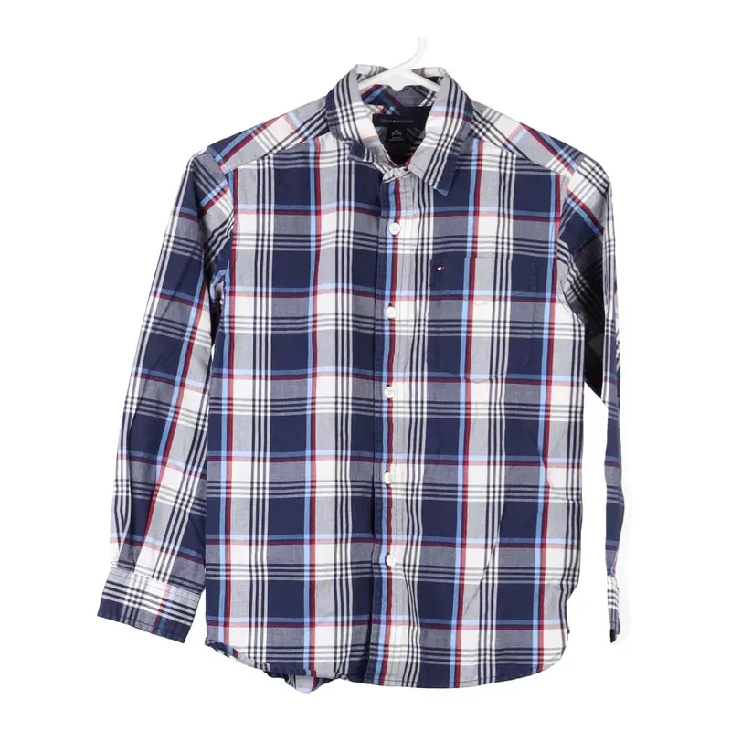 Age 8-10 Tommy Hilfiger Checked Shirt - Medium Navy Cotton