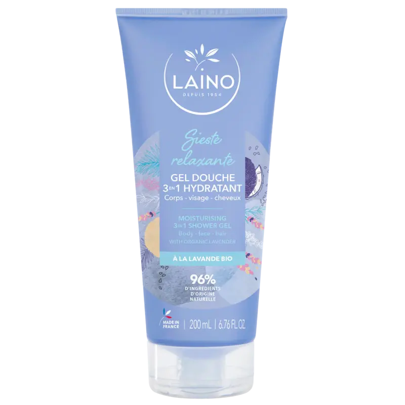 Laino Siesta Relaxing Shower Gel 3in1 Moisturizing with Organic Lavender 200ML