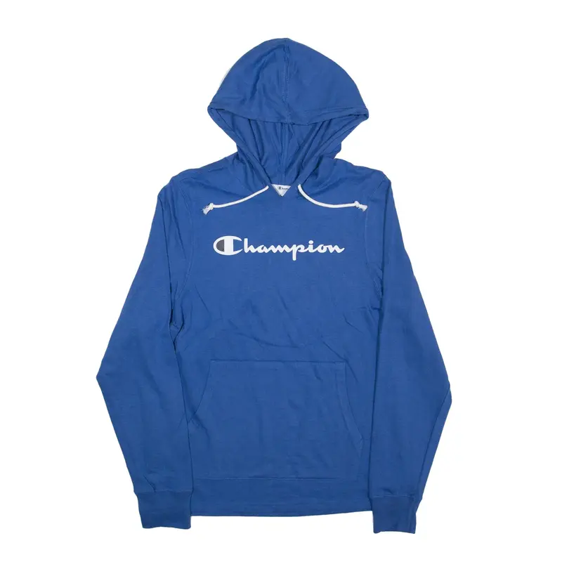 CHAMPION Hoodie Blue Pullover Mens S