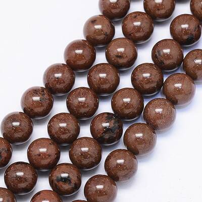 Natural Mahogany Obsidian Bead Strands