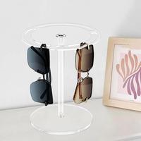 Glasses Acrylic Display Case Stand without Glasses, 1 Count 360 Degree Rotating Sunglasses Holder, Desktop Storage Rack for H...