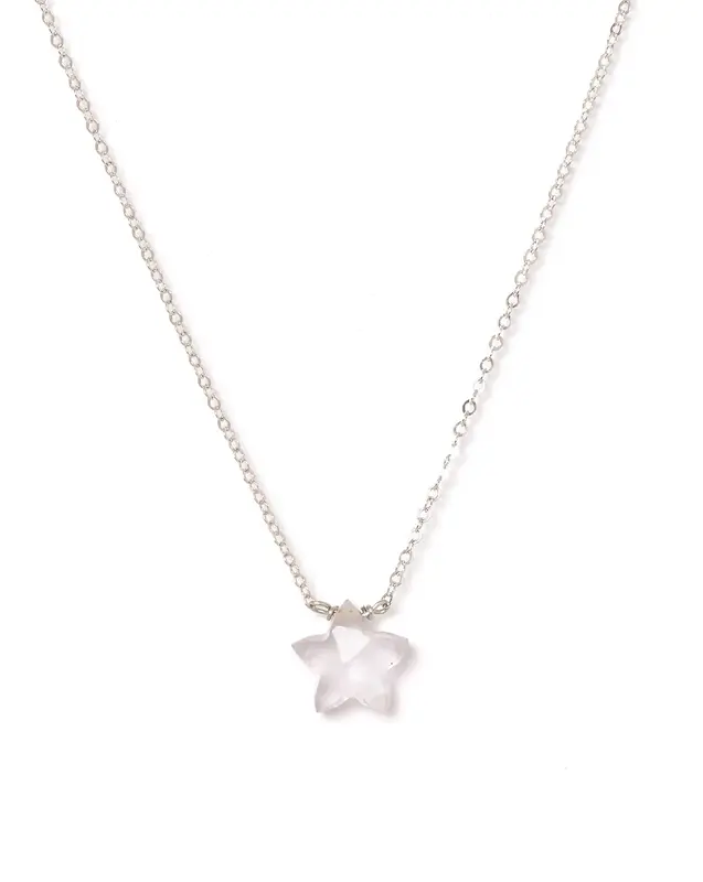 Star Necklace | Metal Color: Gold | Color: Light Pink