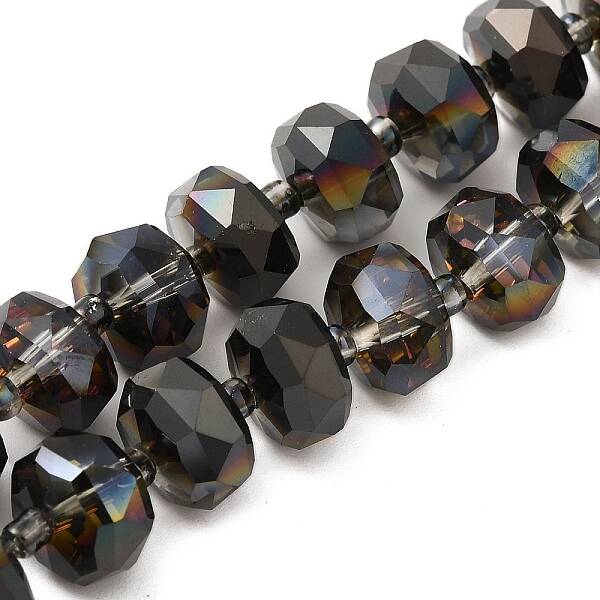 Transparent Electroplat Glass Beads Strands