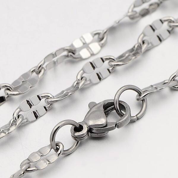 Tarnish Resistant 304 Stainless Steel Dapped Cable Chain Necklaces