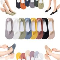 5-8-16 pairs Women's Socks Cotton Breathable Summer Ultra-thin No Show Ice Silk Sock Silicone Non-slip Bottom Absorb Sweat Bo...