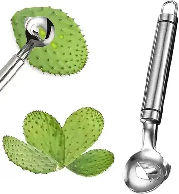 Spoon Cactus Peeler, Multi-Function Pelador De Nopales Con Espinasstainless Steel Cactus Peeler Tool Noodle Cutter Knife With...