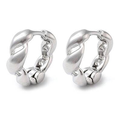 Brass Curly Hoop Earrings for Women