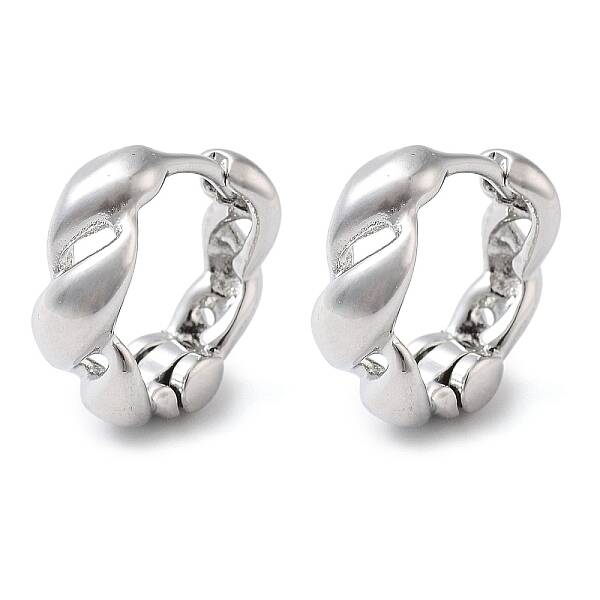 Brass Curly Hoop Earrings for Women