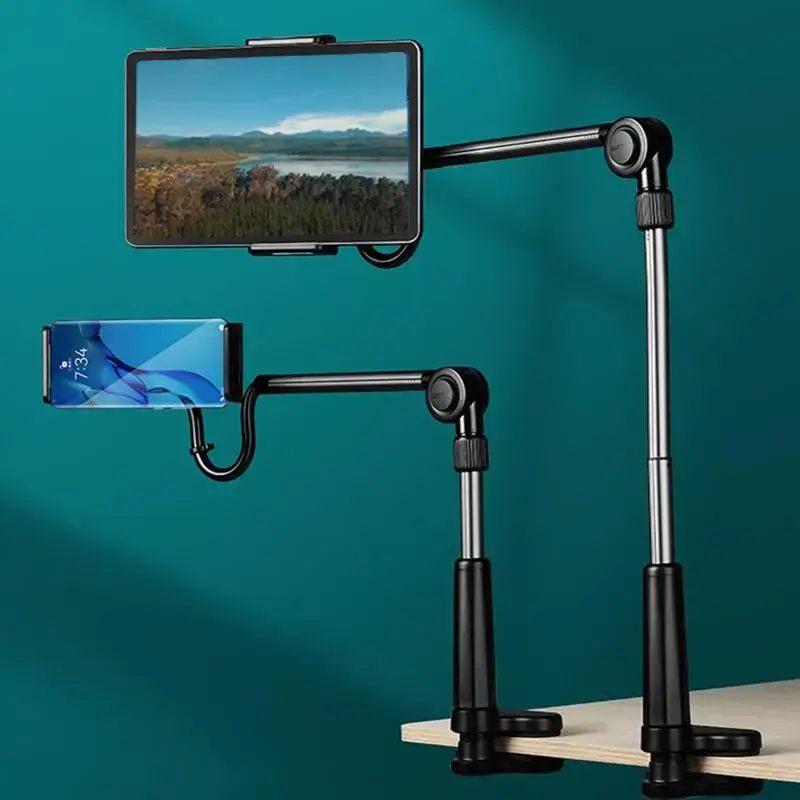 Adjustable Tablet Smartphone Stand for Desk, Multipurpose Rotatable Desktop Bedside Tablet Stand, Folding Table Phone Hol...