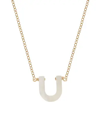 Dawn Initial Necklace | Metal Color: Gold | Style: U