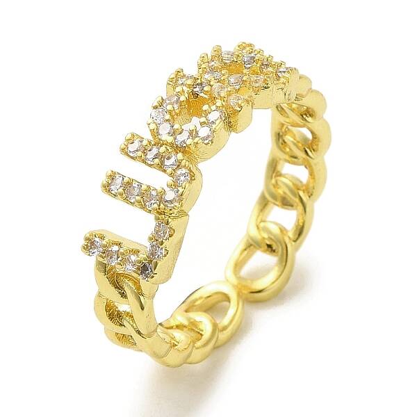 Brass Micro Pave Cubic Zirconia Rings for Women