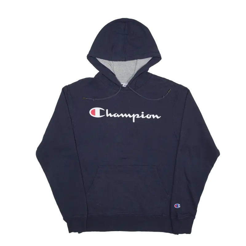 CHAMPION Hoodie Blue Pullover Mens S