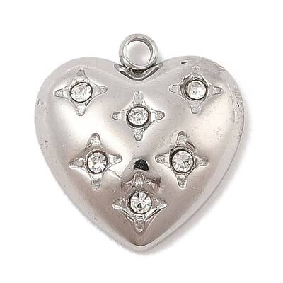 304 Stainless Steel Micro Pave Cubic Zirconia Pendants
