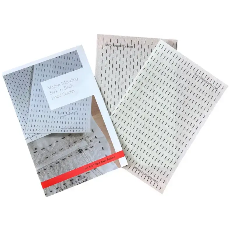 Socorro Society Visible Mending Lined Half Sheet Stick and Stitch Patterns