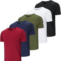 Zengvee Men's Solid Color Quick Dry Breathable Shortsleeve Spring and Summer Shirts Crew Neck Comfortable T-Shirt Moisture Wi...