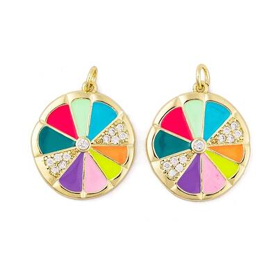 Brass Micro Pave Cubic Zirconia Pendants