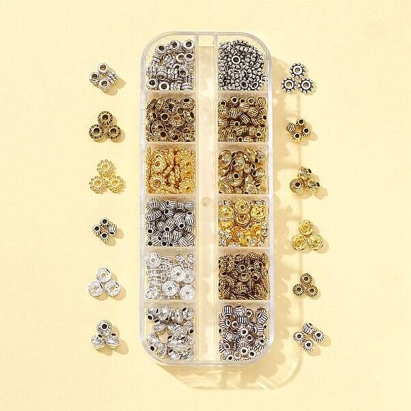 525Pcs 12 Style Brass & Alloy Spacer Beads