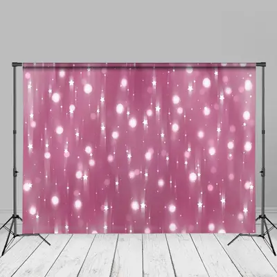 Stars White Glitter Pink Bokeh Photography Backdrop - Aperturee