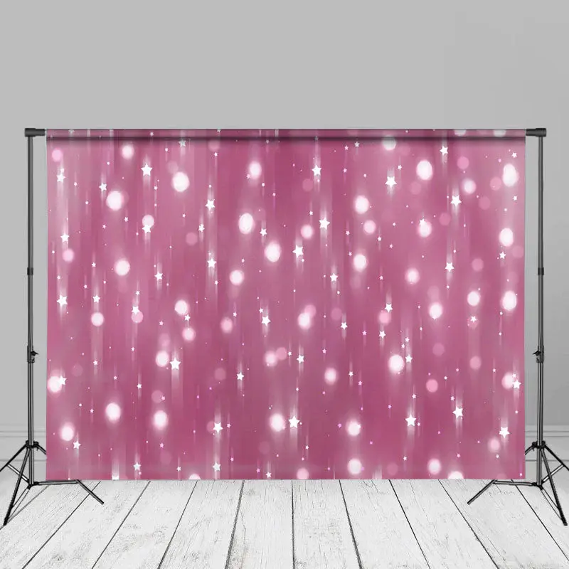Stars White Glitter Pink Bokeh Photography Backdrop - Aperturee