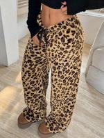 Women's All Over Print Thermal Lined Sweatpants, Casual Comfy Baggy Pants for Fall & Winter, Women's Trousers for Daily Wear,...
