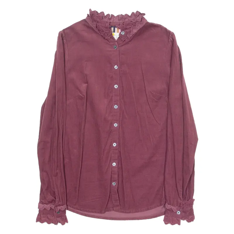 BODEN Womens Blouse Maroon High Neck Long Sleeve UK 10