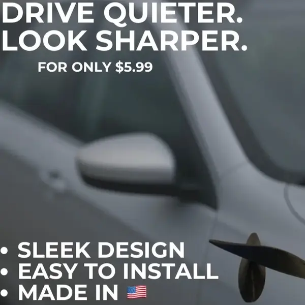 Aerofin 2 Pack: Aesthetic Universal 3D Plastic Car Sticker with Wind Noise Reduction Capability