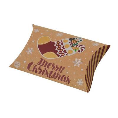 Christmas Theme Cardboard Candy Pillow Boxes