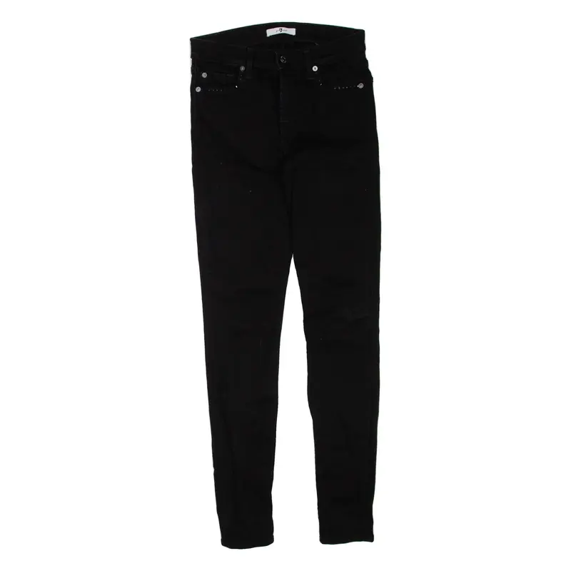 7 FOR ALL MANKIND Womens Jeans Black Regular Skinny W26 L31