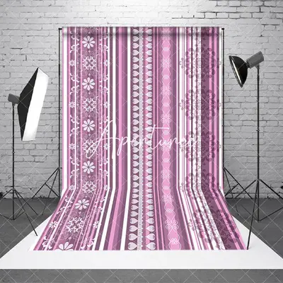 Aperturee Elegant Pink Grey Stripe Lace Photography Backdrop, 2X3FT(0.6MX1M), 14 USD, fine art backdrops, CJSD8N39-M