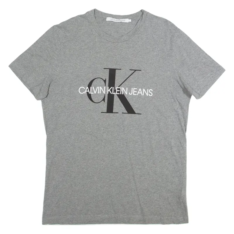CALVIN KLEIN JEANS Mens T-Shirt Grey L