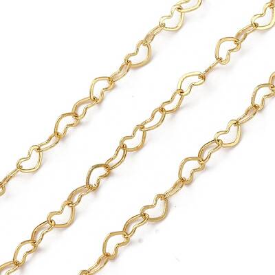 Brass Heart Link Chains