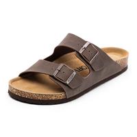FITORY Mens Sandals, Arch Support Slides with Adjustable Buckle Straps and Cork Footbed FathersDayGift