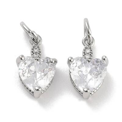 Brass Micro Pave Cubic Zirconia Charms