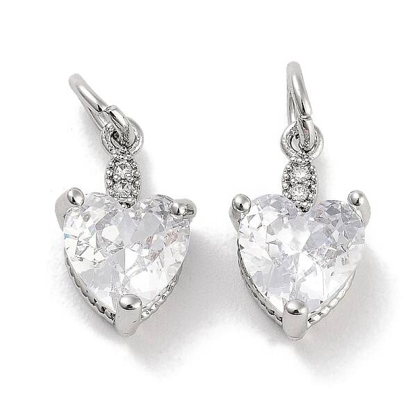 Brass Micro Pave Cubic Zirconia Charms