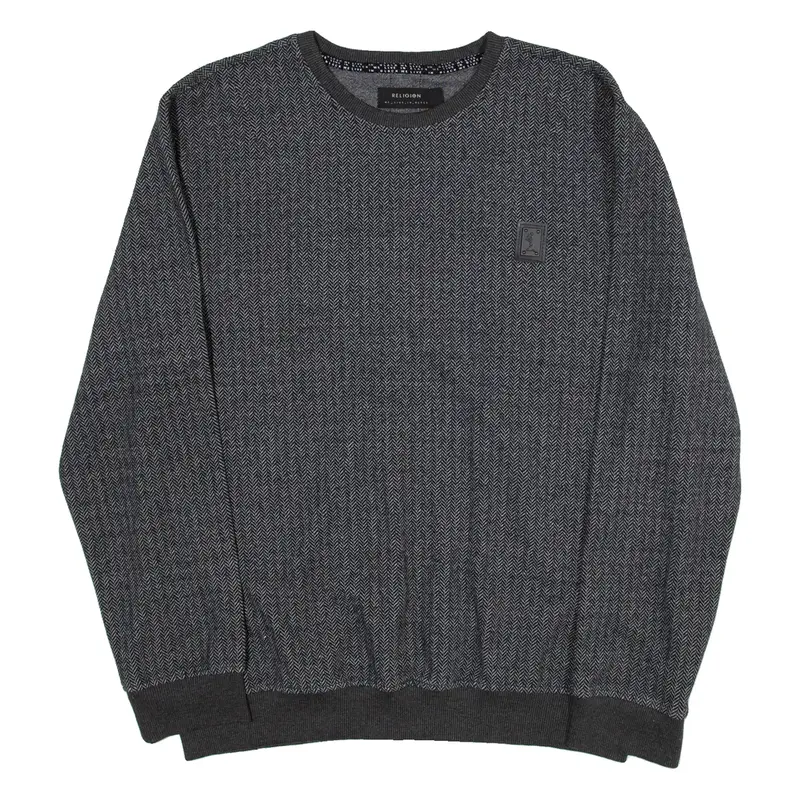 RELIGION Mens Sweatshirt Grey XL