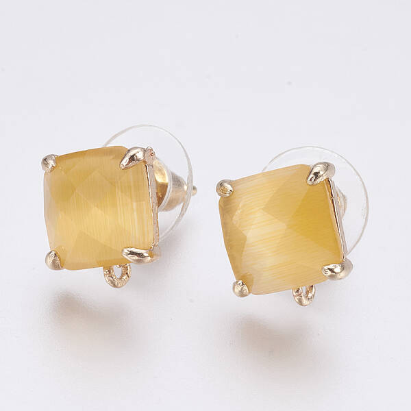 Faceted Glass Stud Earring Findings