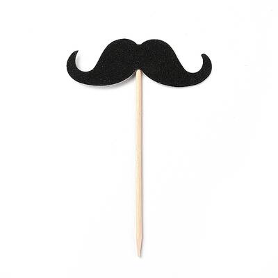 Paper Mustache Cake Insert Card Decoration