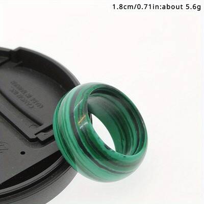 Synthetical Malachite Plain Band Rings