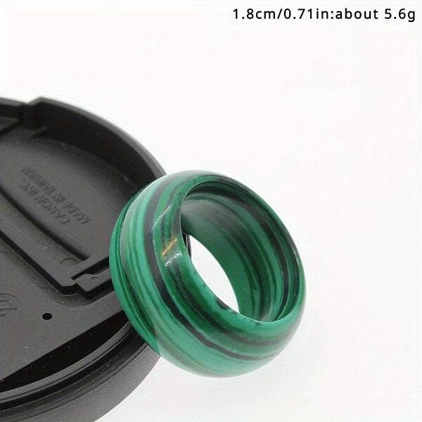Synthetical Malachite Plain Band Rings