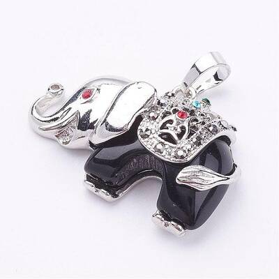 Natural Dyed & Heated Black Agate Pendants