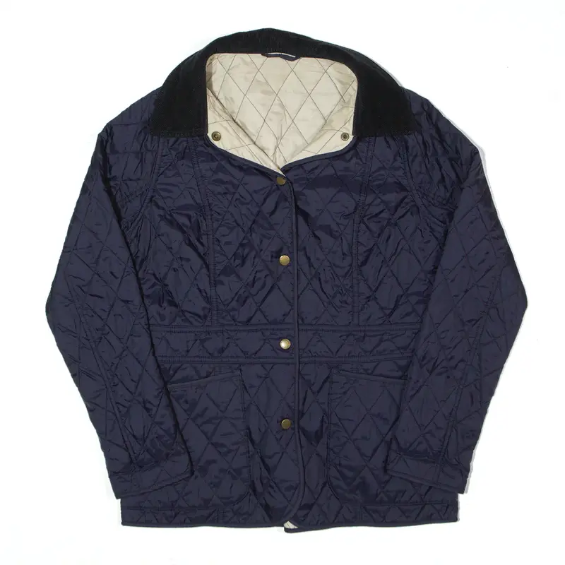 BARBOUR Lilly Fitted Liddesdale Quilted Jacket Blue Womens UK 10