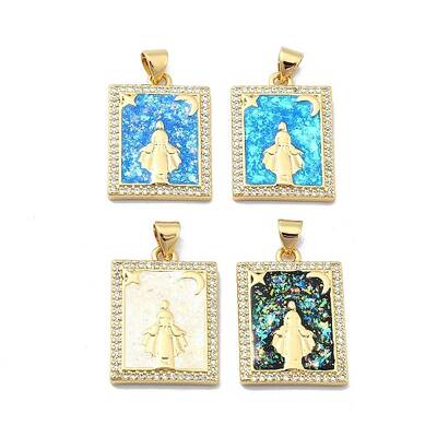 Brass Micro Pave Clear Cubic Zirconia Pendants