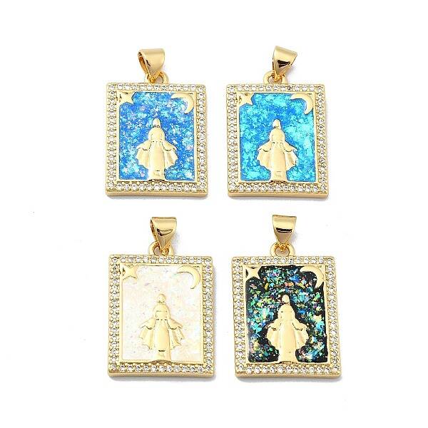 Brass Micro Pave Clear Cubic Zirconia Pendants