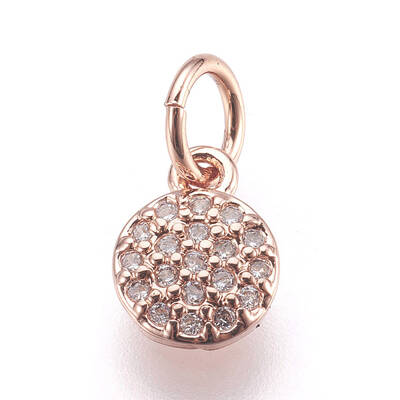 Brass Micro Pave Cubic Zirconia Charms