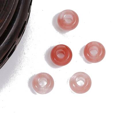 Cherry Quartz Glass European Beads