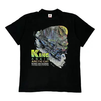Single Stitch Arctic Cat Made In Usa Fruit Of The Loom Graphic T-Shirt - Large Black Cotton