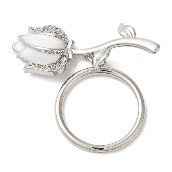 Brass Micro Pave Cubic Zirconia Toggle Clasps